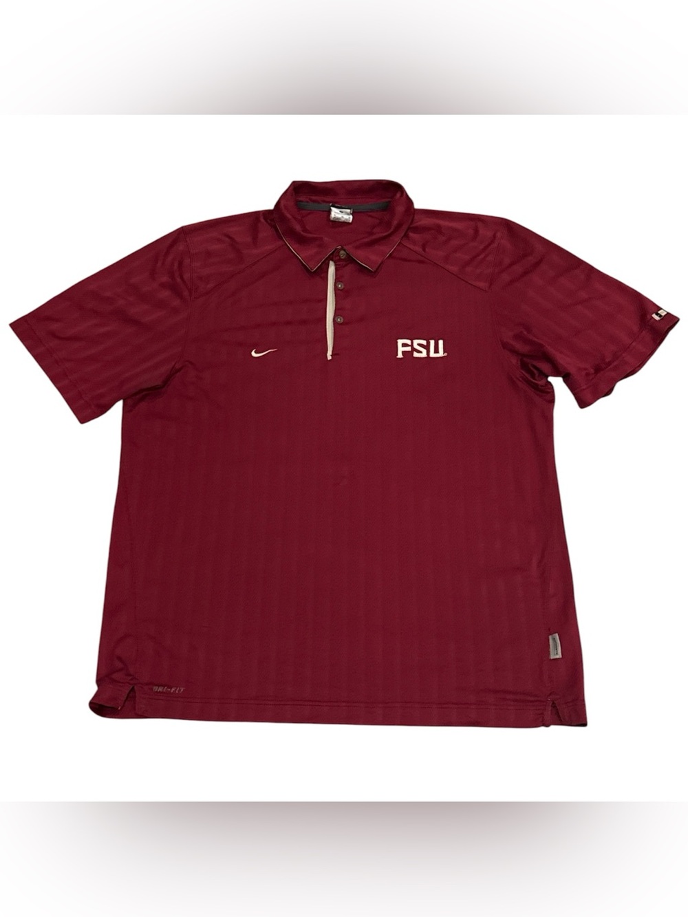 Vtg Nike Florida State Seminoles FSU Red Dri Fit Short Sleeve Polo Shirt Mens XL